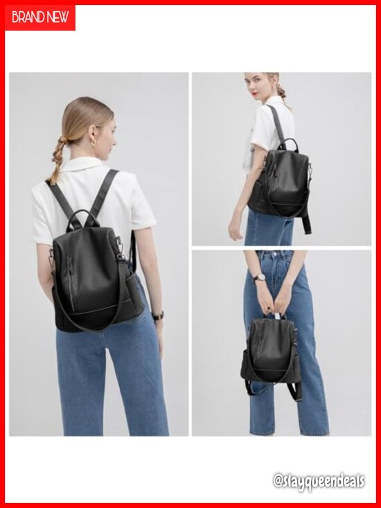 Women\'s Anti-theft PU Leather Backpack - Water-resistant Rucksack with